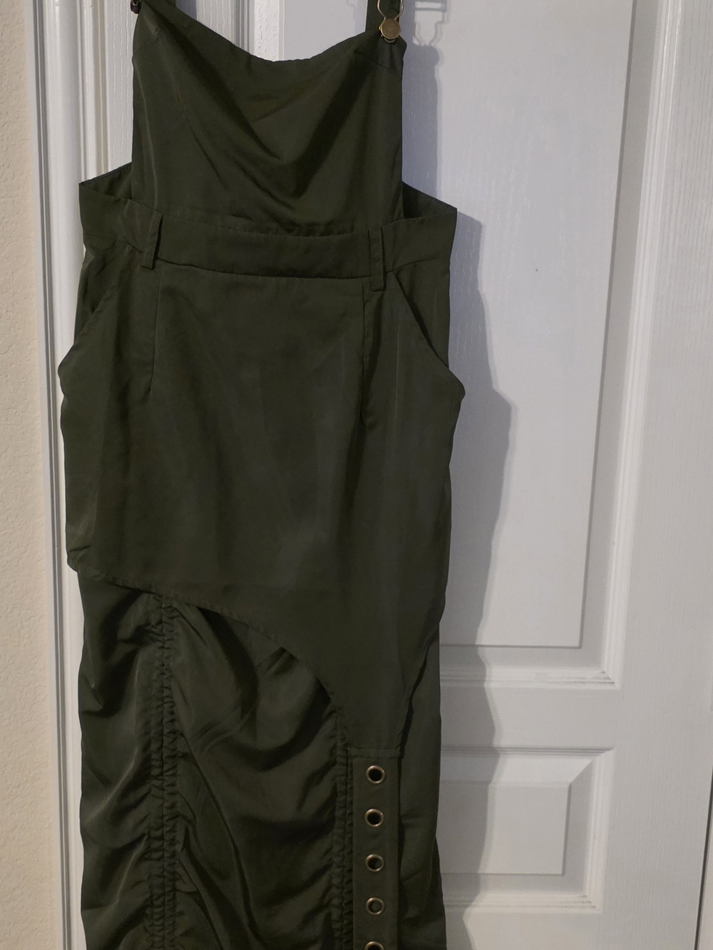 Fashion Nova Olive Green Utility-Style Jumpsuit